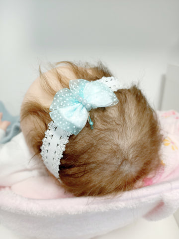 DOLL HEADBANDS for Prem and Newborn dolls BLUE BUTTERFLY 