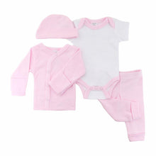 Load image into Gallery viewer, BABY 4 piece set Size 19-20" Newborn PINK
