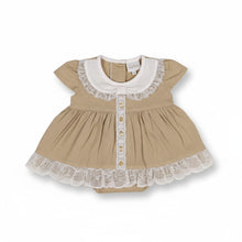 Load image into Gallery viewer, BABY DRESS SET (2 piece) size PREM. BEIGE
