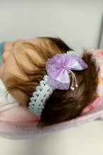 Load image into Gallery viewer, DOLL HEADBANDS for Prem and Newborn dolls LILAC BUTTERFLY
