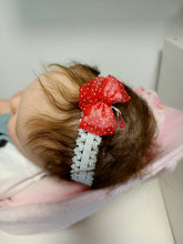 Load image into Gallery viewer, DOLL HEADBANDS for Prem and Newborn dolls RED BUTTERFLY
