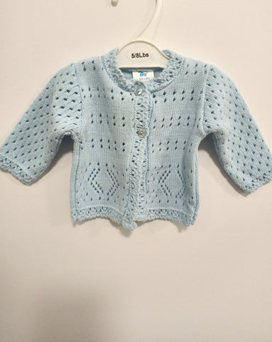 BABY Cardigan size SMALL NEWBORN (0000) BLUE 