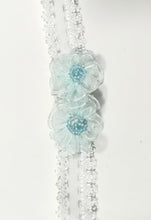 Load image into Gallery viewer, DOLL HEADBANDS for Prem and Newborn dolls  BLUE FLOWERS
