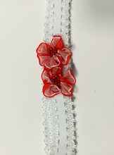 Load image into Gallery viewer, DOLL HEADBANDS for Prem and Newborn dolls  RED FLOWERS
