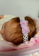 Load image into Gallery viewer, DOLL HEADBANDS for Prem and Newborn dolls  LILAC FLOWERS
