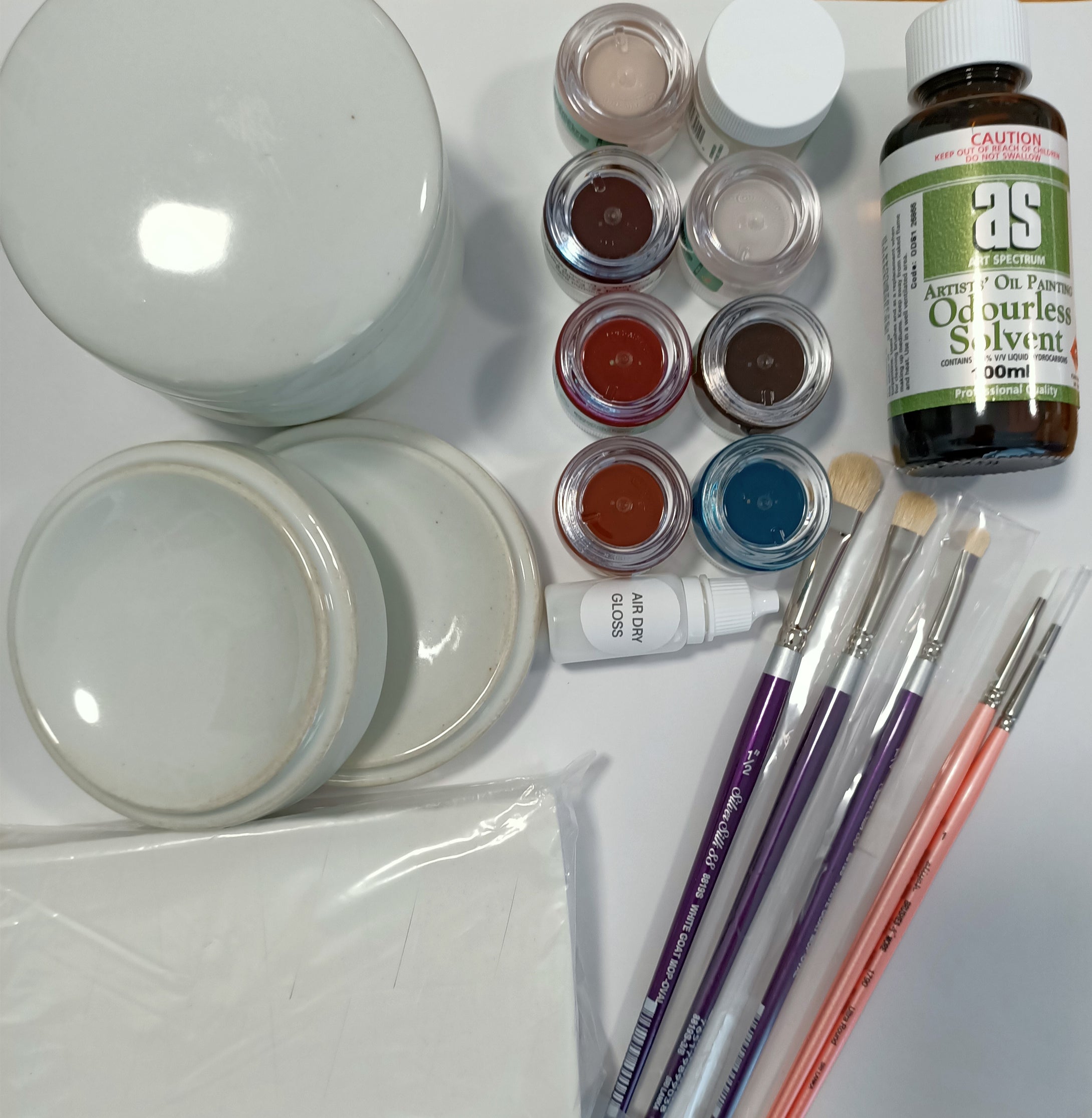 GEMINI HEAT SET PAINT Premixed 8 jar and all painting supplies.