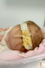Load image into Gallery viewer, DOLL HEADBANDS for Prem and Newborn dolls  YELLOW FLOWERS
