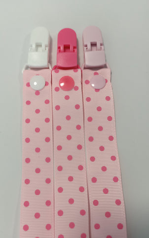 Dummy clips PINK DOTS 