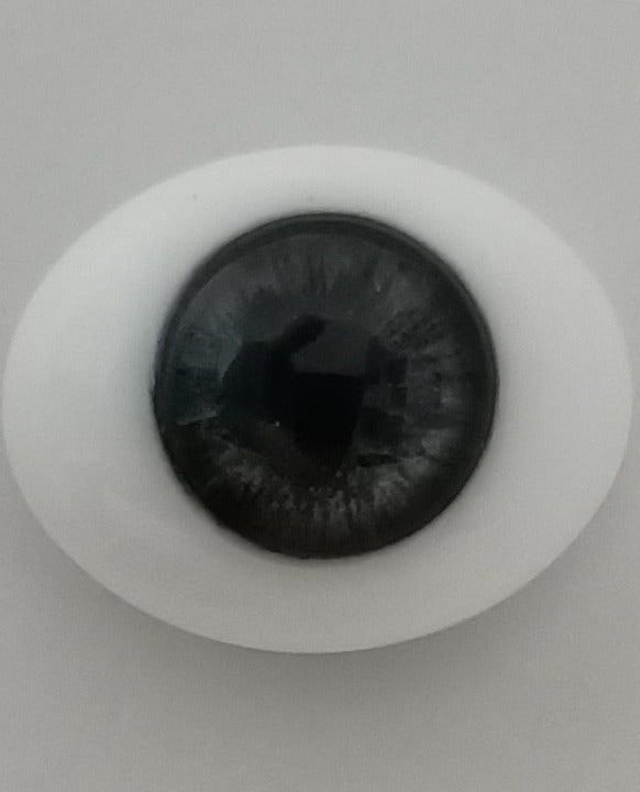 Glass oval doll eyes - DARK GREY 20mm. 22mm