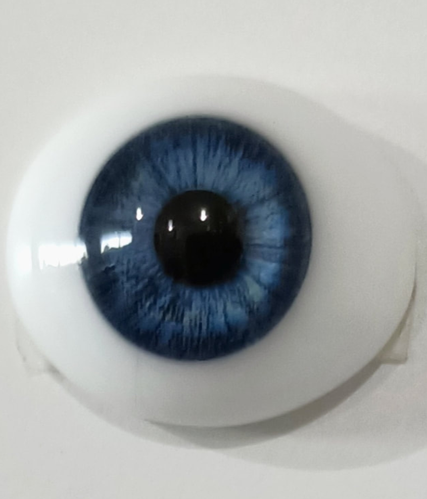 Glass oval doll eyes - BLUE 20mm. 22mm