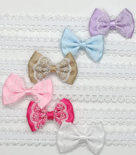 Load image into Gallery viewer, DOLL HEADBANDS for 19-21&quot; dolls PINK BOWS
